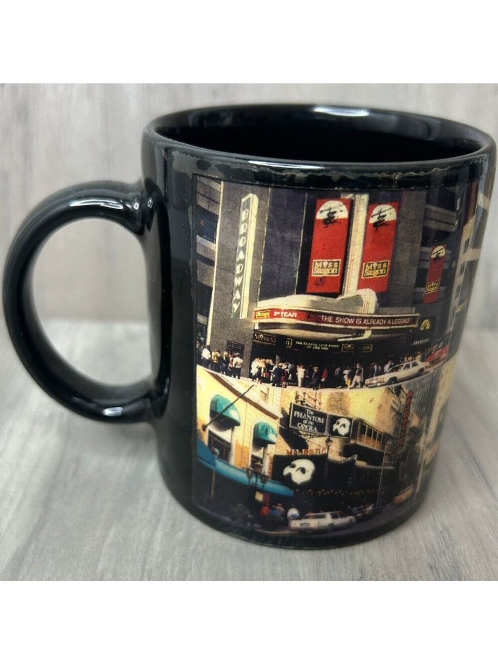 New York City Times Square Broadway Shows Coffee Mug Cats Tommy Les Mis Phantom